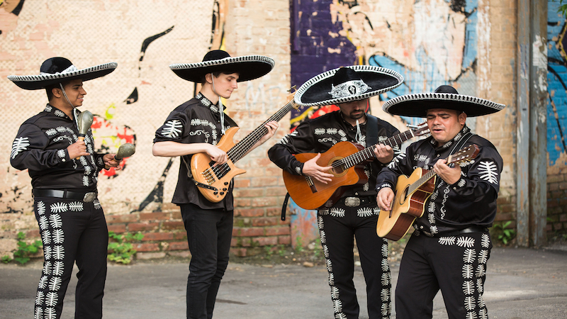 mariachi-band-in-black-and-silver-pamplona-spain Military Spouses Travel Solo-- Pamplona Spain