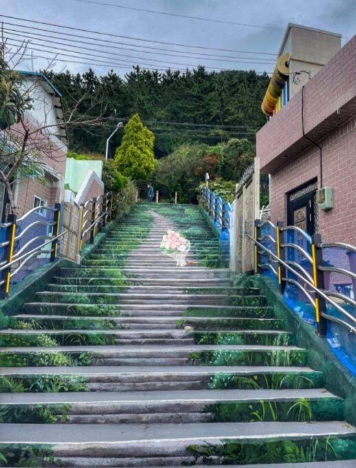 Huinyeoul-Cultural-Village-painted-stairs-519x683 Your Perfect Day In Busan:  A Guide To 8 Remarkable Experiences in Korea