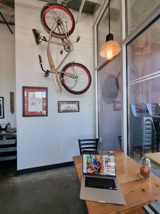 Scenic-Route-Bakery-bike-laptop-519x692 Scenic Route Bakery: A Route 66 Cafe Pitstop on Your Next Road Trip