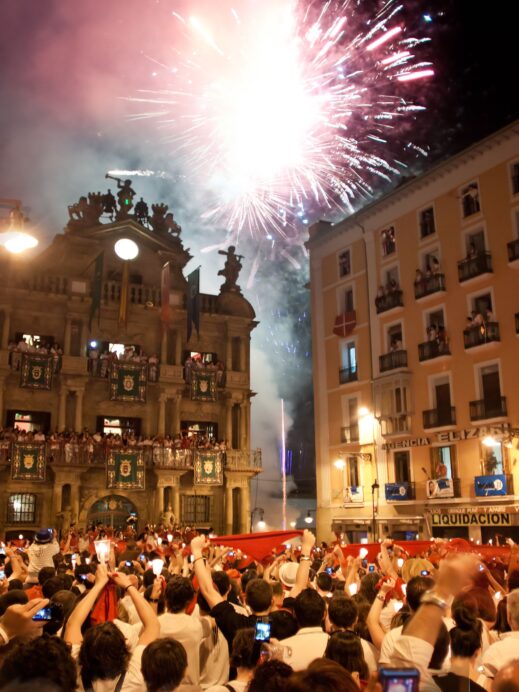 fireworks-at-san-fermin-pamplona-spain-519x692 Military Spouses Travel Solo-- Pamplona Spain
