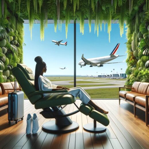 black-woman-in-airport-massage-chair-519x519 Silent Airports: The New Trend in Air Travel for Well-being